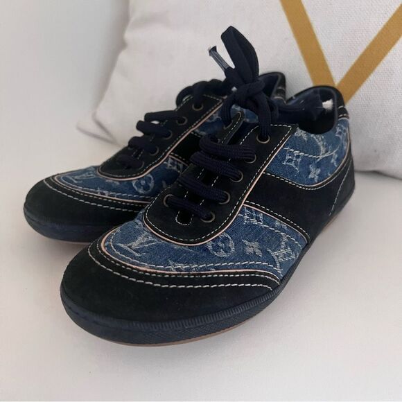 Louis Vuitton Kids Denim Logo Sneakers Size 32 (US 1) - Picture 2 of 10